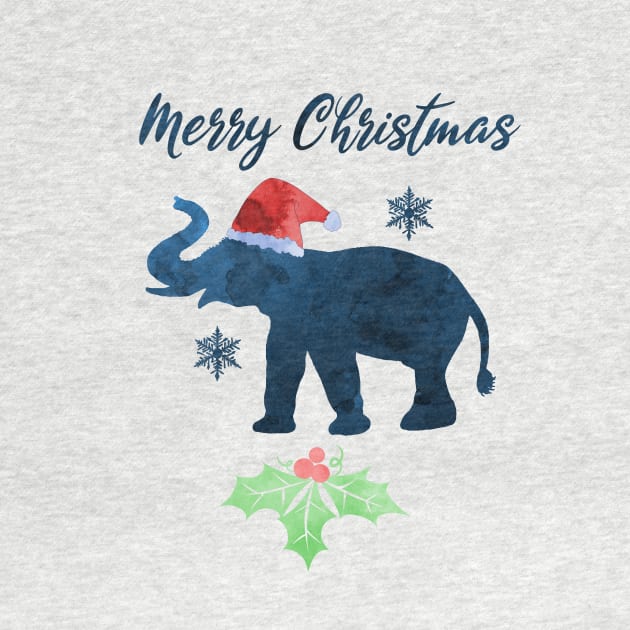 Christmas Elephant Art by TheJollyMarten